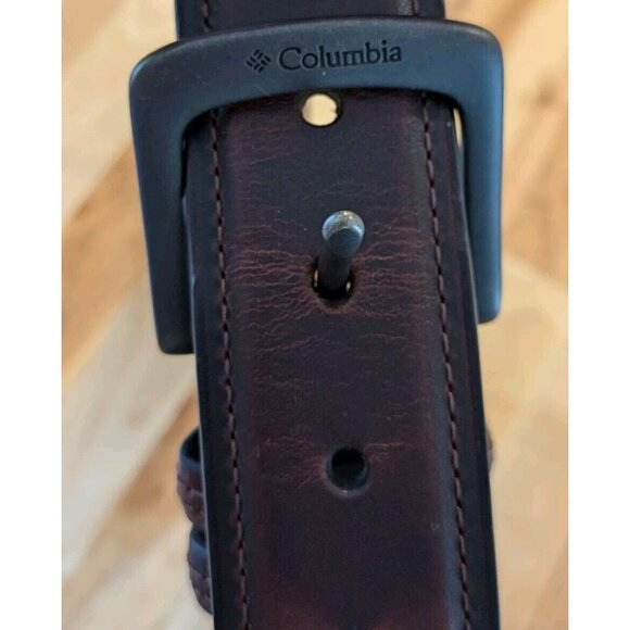 Columbia Mens Belt Genuine Leather Brown Size L (38-40) Classic - Picture 5 of 8